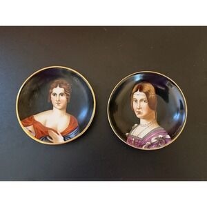 2 Vintage Porcelain Richard Ginori 4" Plates Bonaparte And Brivelli Italy